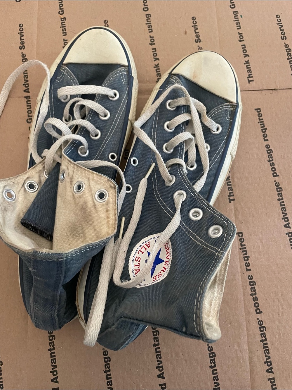 Converse High-Top Sneakers - Dark Blue & White
